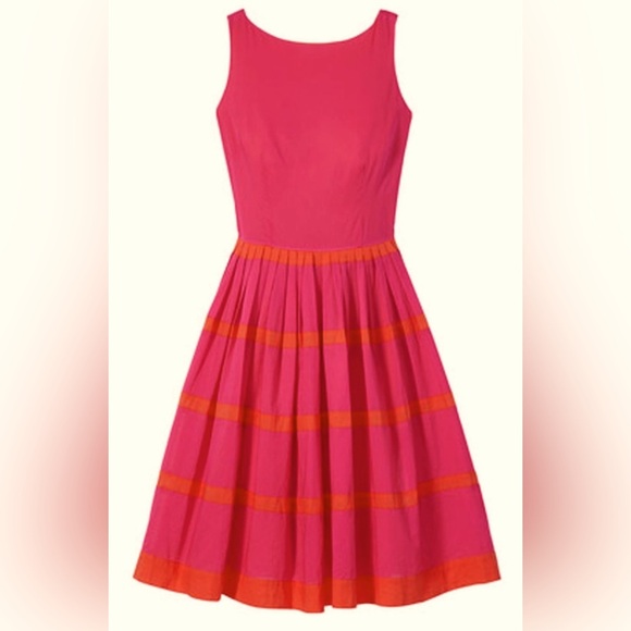 Talbot's Pink and Orange A Line Pleated
Striped Skirt Dress Size 12 - Picture 1 of 8